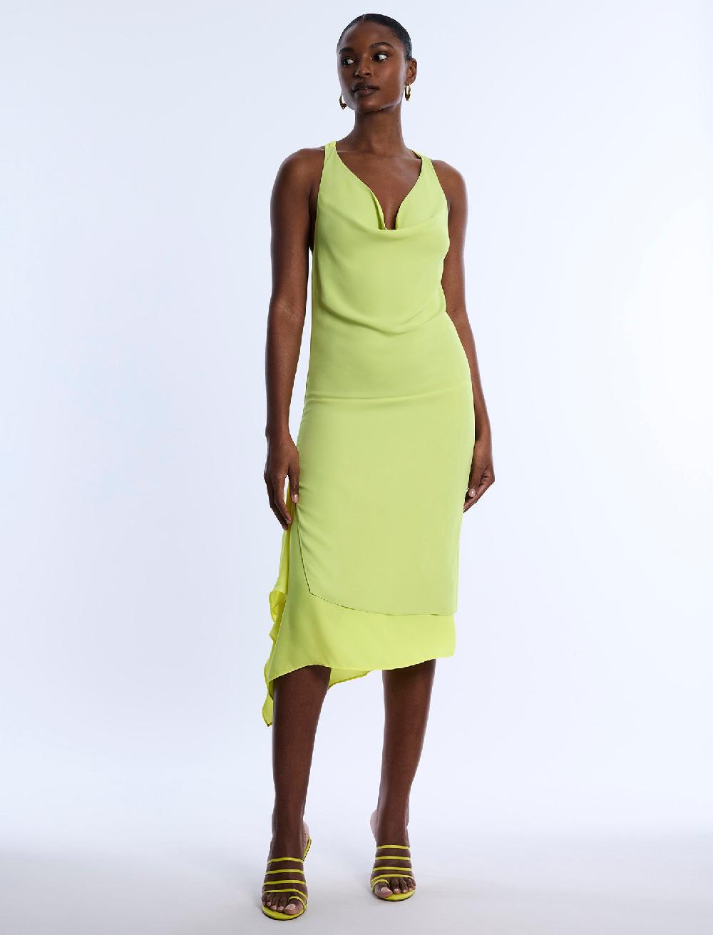 bcbgeneration Twist And Drape Combo Dress Citrine