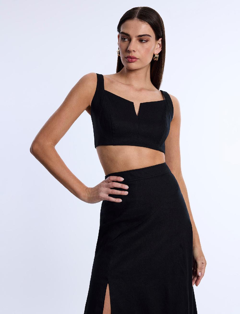 bcbgeneration V-Notch Bralette Black