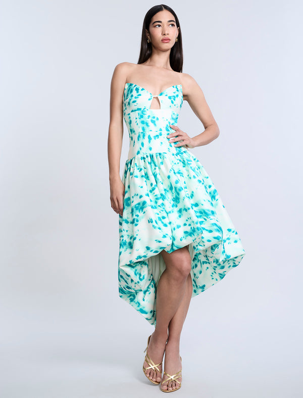 Bcbgeneration Bubble Hem Dress Spectra Green Animal Print