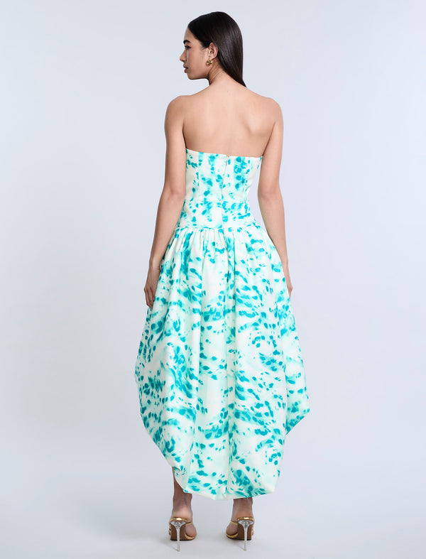 Bcbgeneration Bubble Hem Dress Spectra Green Animal Print