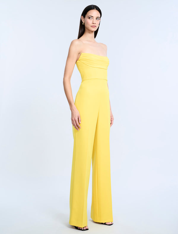 Bcbgeneration Corset Jumpsuit With Drape Sunshine Yellow