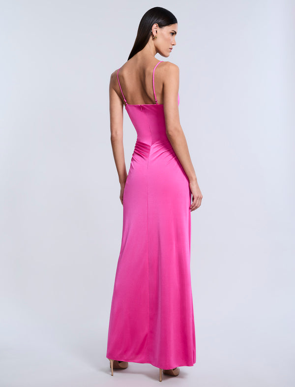 Bcbgeneration Cowl Draped Gown With Twist Electric Orchid