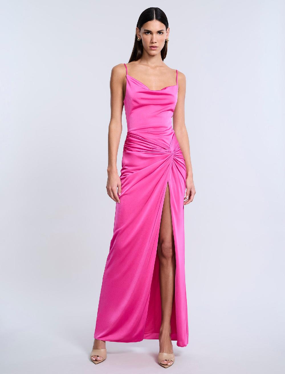 bcbgeneration Cowl Draped Gown With Twist Electric Orchid