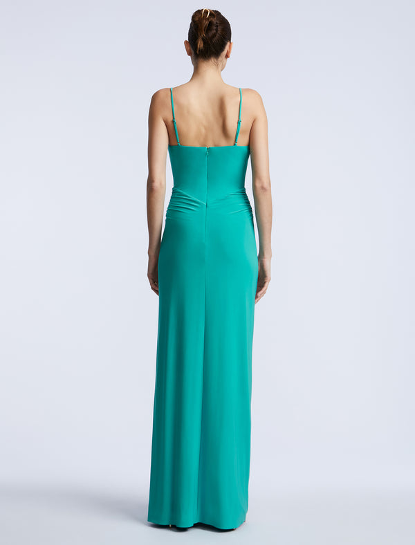 Bcbgeneration Cowl Draped Gown With Twist Spectra Green