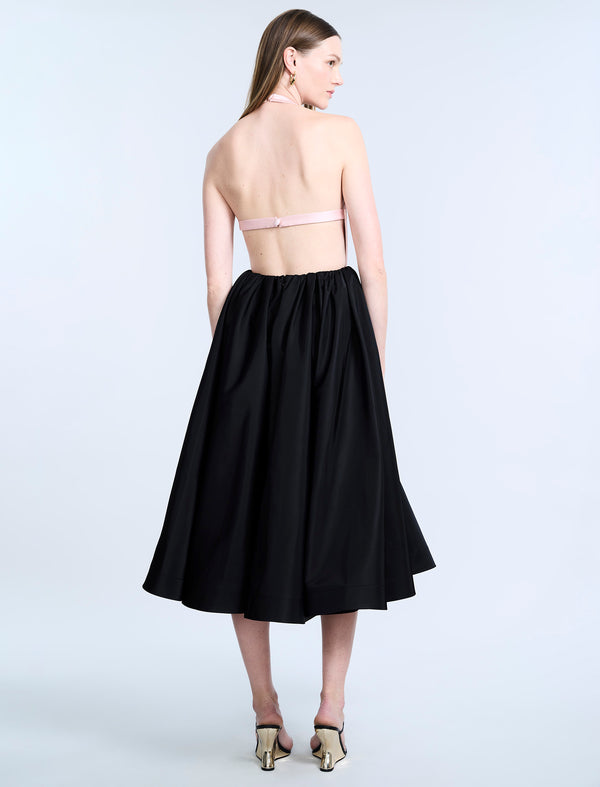 Bcbgeneration Halter Tea Length Dress Black/ Blossom