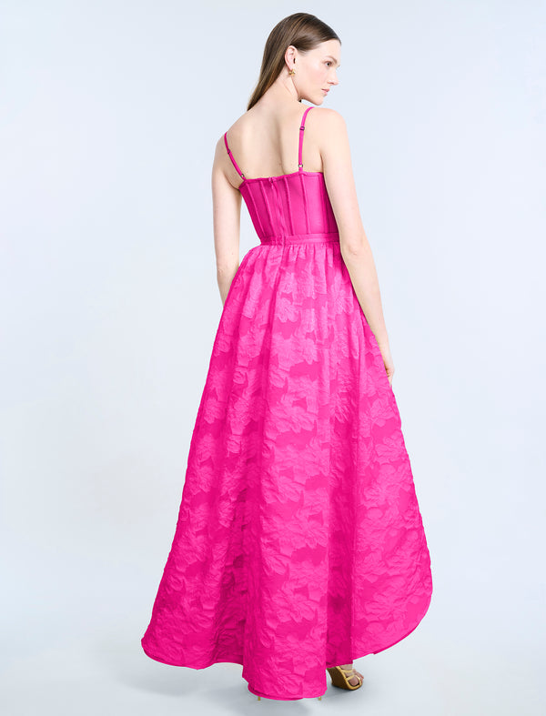 Bcbgeneration High Low Organza Tulle Gown Electric Orchid