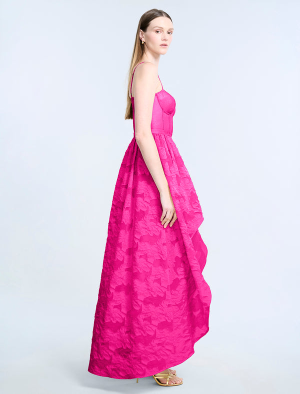 Bcbgeneration High Low Organza Tulle Gown Electric Orchid