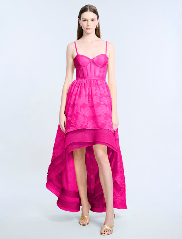 Bcbgeneration High Low Organza Tulle Gown Electric Orchid