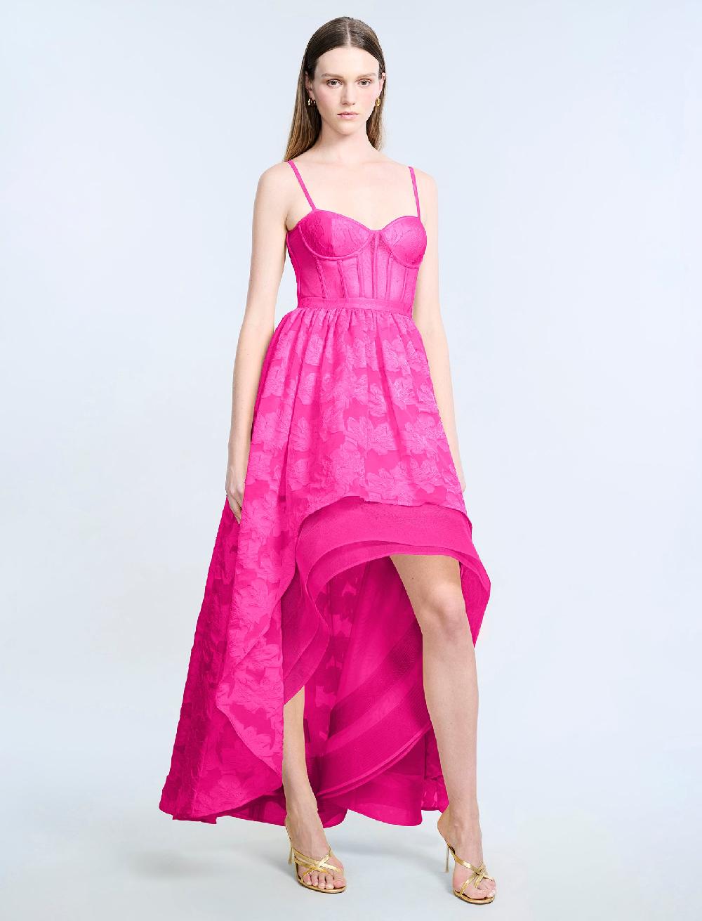 bcbgeneration High Low Organza Tulle Gown Electric Orchid