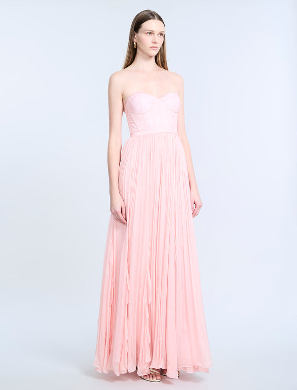 Bcbgeneration Lace Bodice Chiffon Rufle Gown Blossom