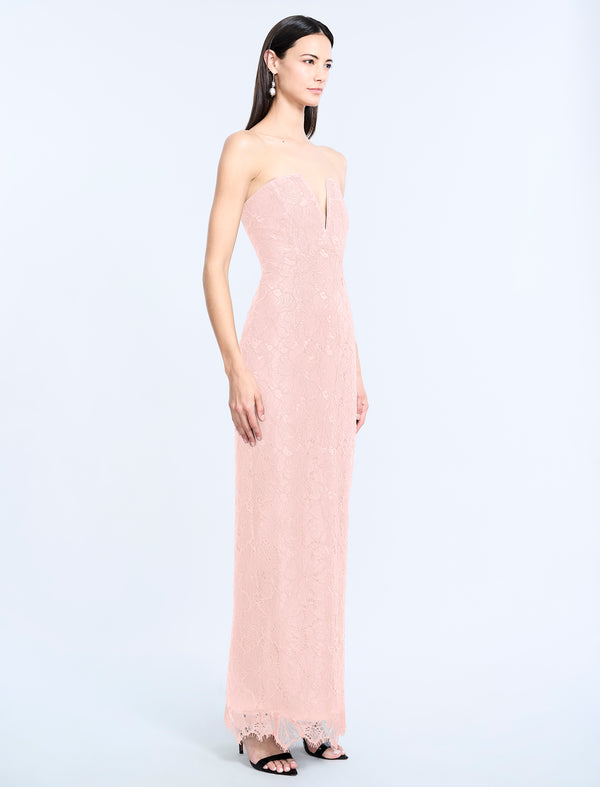 Bcbgeneration Lace Strapless V Neckline Gown Blossom