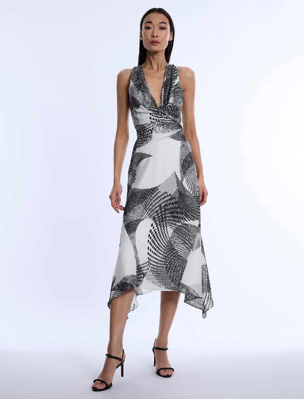 bcbgeneration Printed Cowl Halter Dress Jasmine Abstract Wings