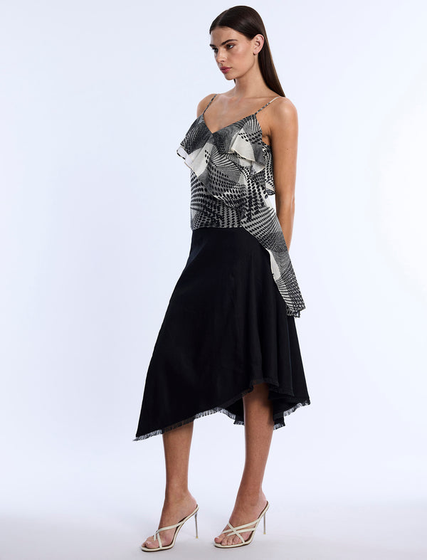 Bcbgeneration Printed Flounce Cami Jasmine Abstract Wings