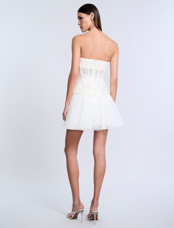 Bcbgeneration Sequin Lace Peplum Tulle Dress Jasmine