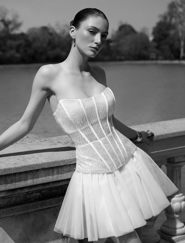 Bcbgeneration Sequin Lace Peplum Tulle Dress Jasmine