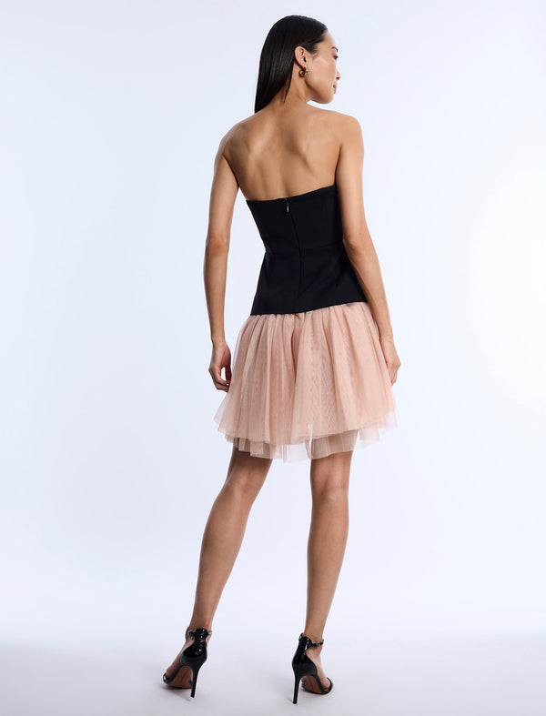 Bcbgeneration Strapless Tutu Dress Black And Almond