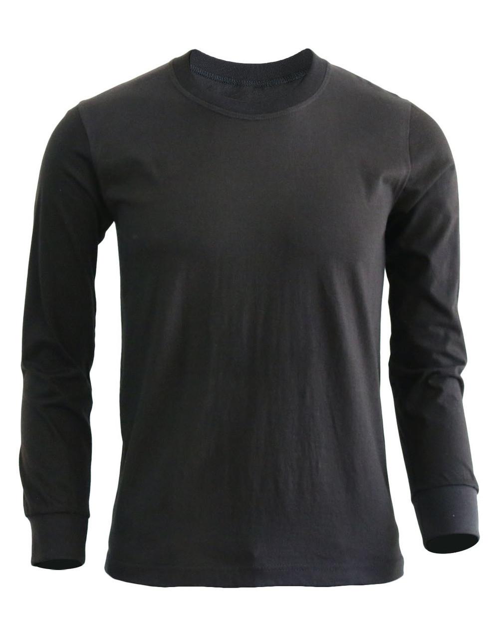 Bcpolo Basic Black Crew Neckline Long Sleeves Cotton T-Shirt