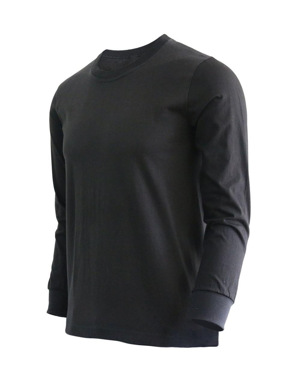 Bcpolo Basic Black Crew Neckline Long Sleeves Cotton T-Shirt