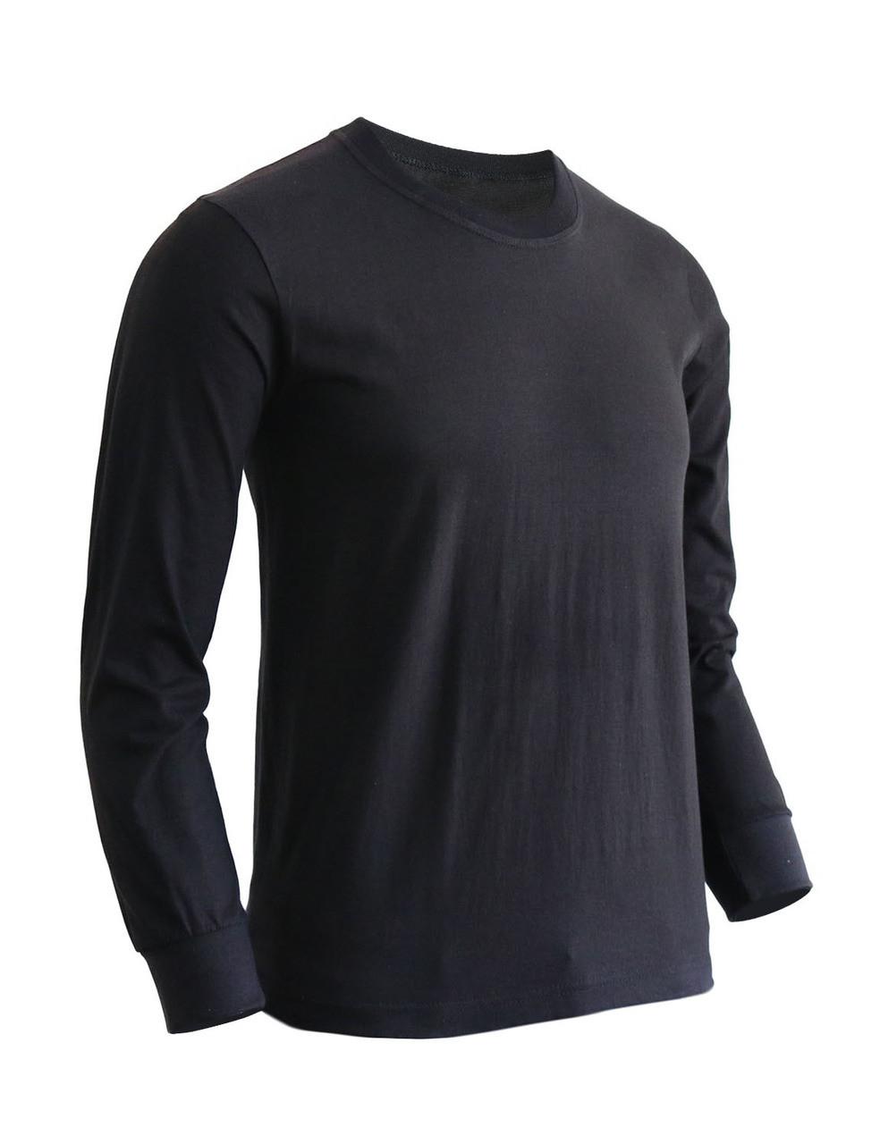 bcpolo Basic Black Crew Neckline Long Sleeves Cotton T-Shirt bcpolo Basic Black Crew Neckline Long Sleeves Cotton T-Shirt