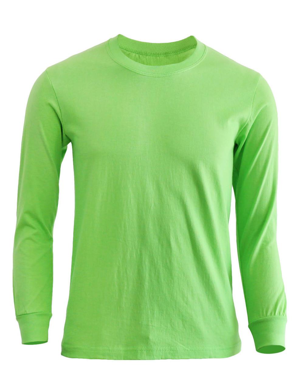 Bcpolo Basic Light Green Crew Neckline Long Sleeves Cotton T-Shirt