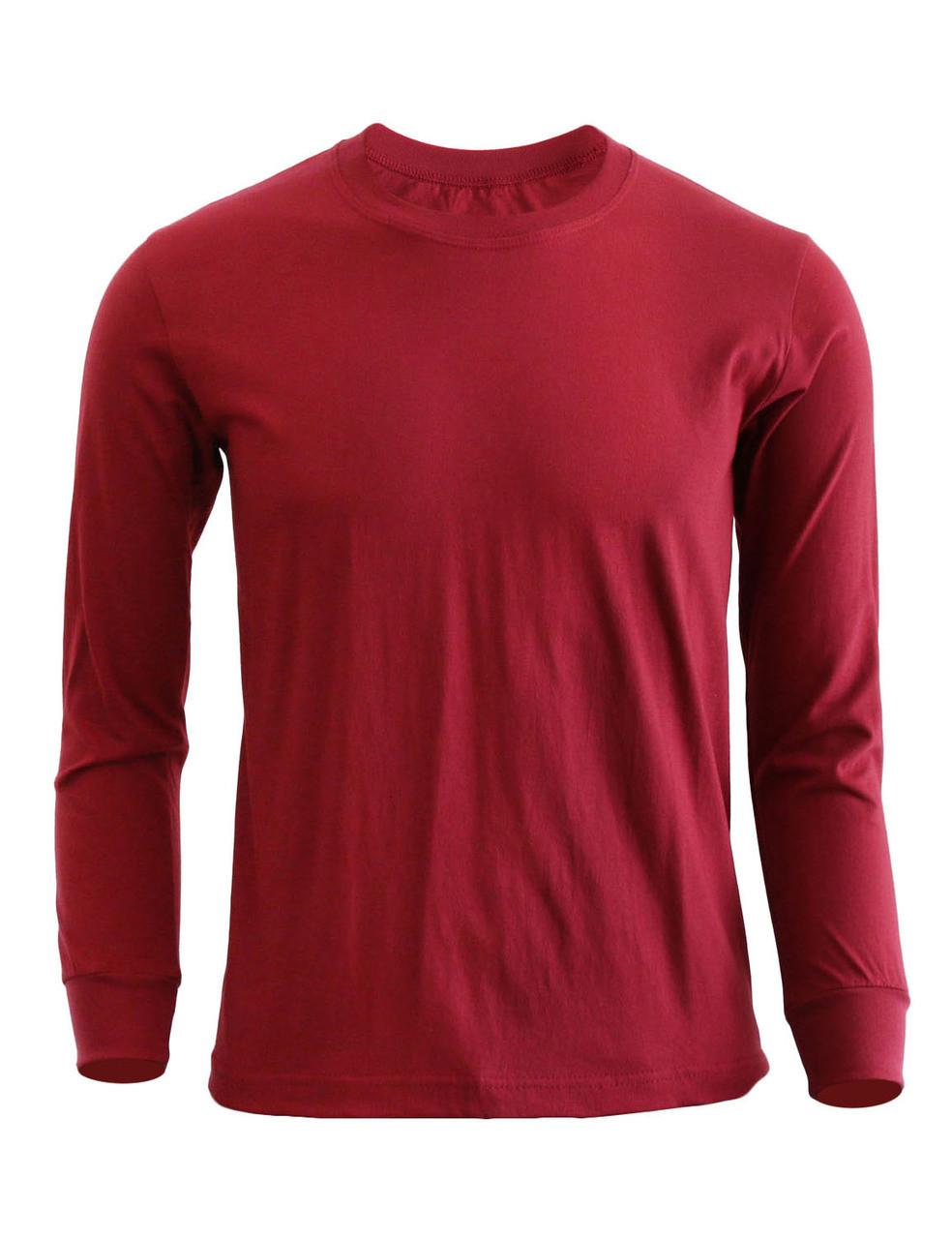 Bcpolo Basic Maroon Crew Neckline Long Sleeves Cotton T-Shirt