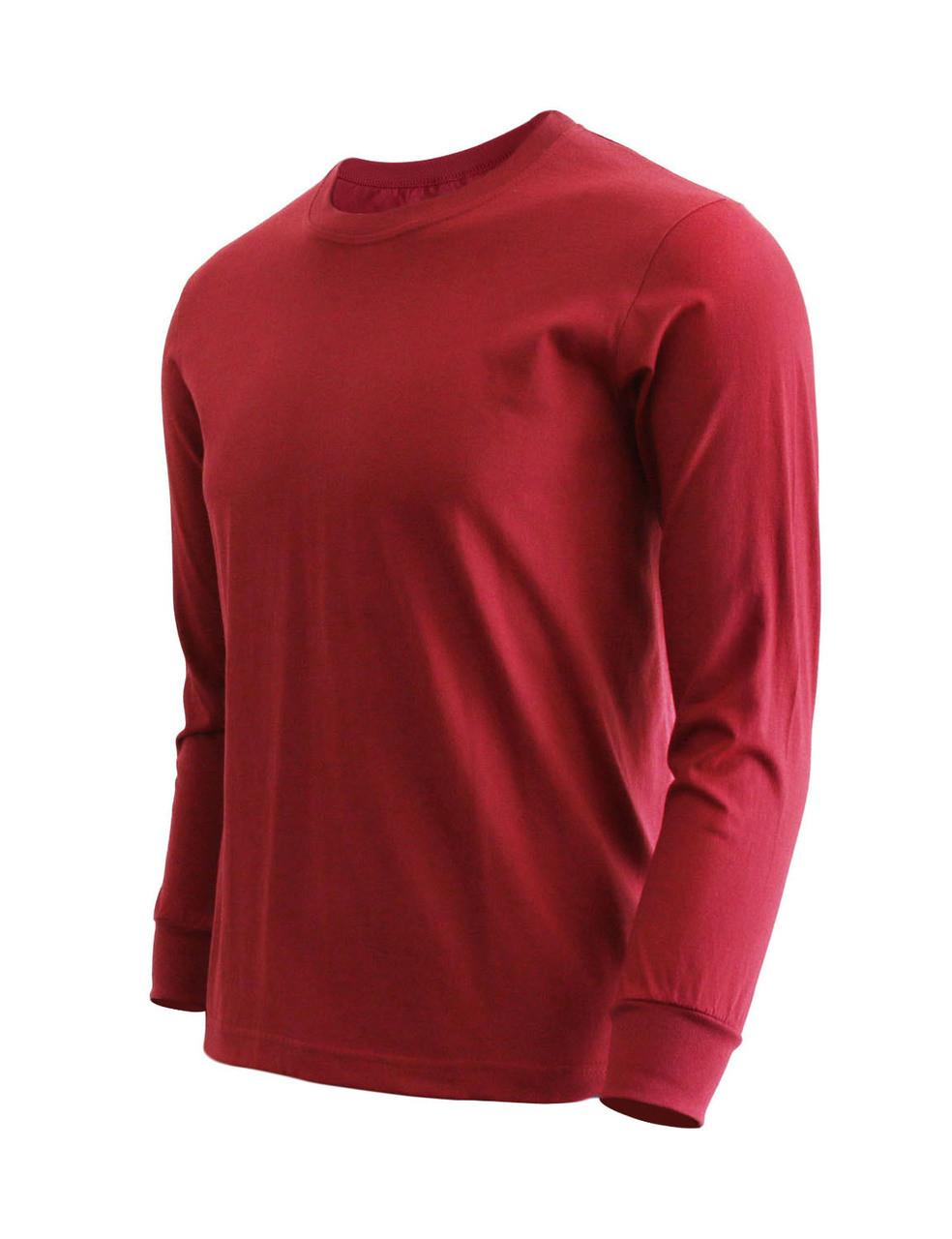 Bcpolo Basic Maroon Crew Neckline Long Sleeves Cotton T-Shirt