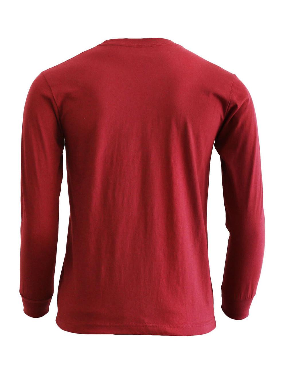 Bcpolo Basic Maroon Crew Neckline Long Sleeves Cotton T-Shirt