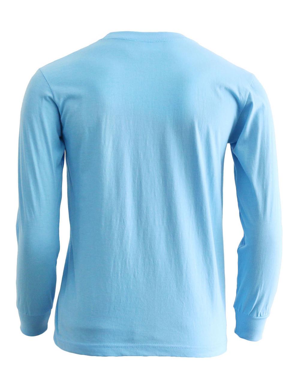 Bcpolo Basic Sky Blue Blue Crew Neckline Long Sleeves Cotton T-Shirt