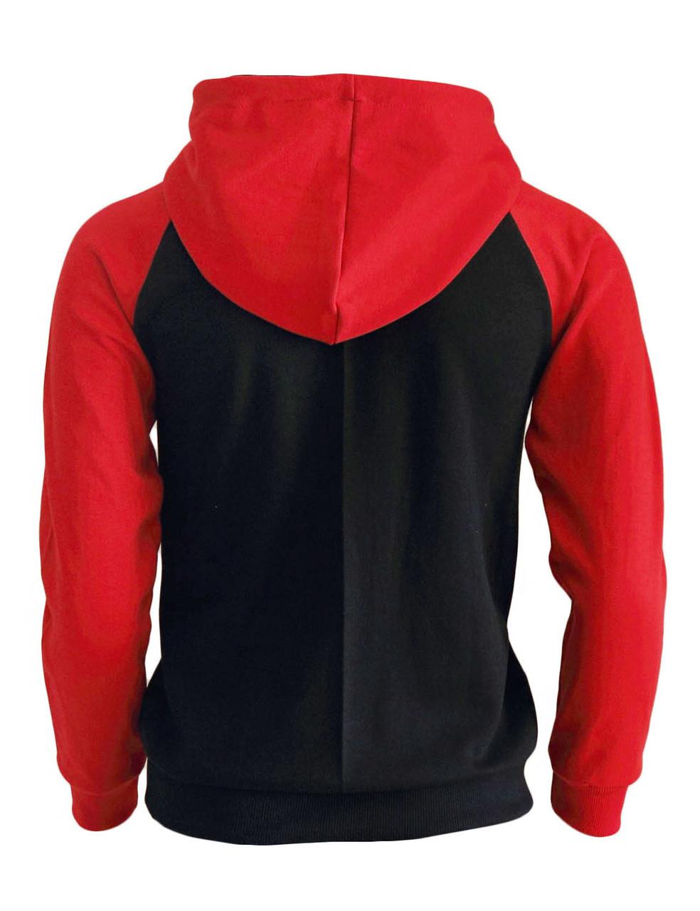 Bcpolo BCPOLO Casual Men Hoodie T- Shirt 2 Tone Raglan Hoodie T-shirt (black)