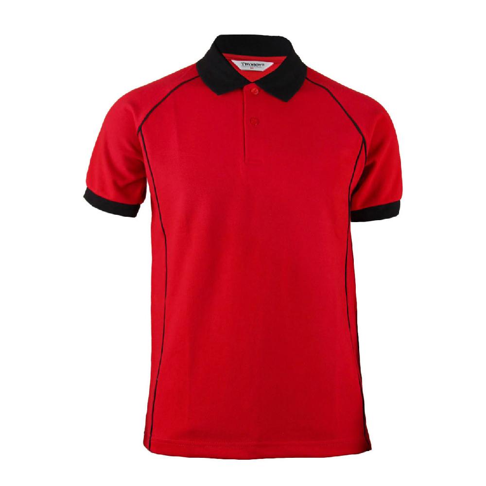 bcpolo BCPOLO MEN'S FASHION COTTON POLO RED SHIRT BLACK DESIGN POINT SHORT SLEEVES SHIRT
