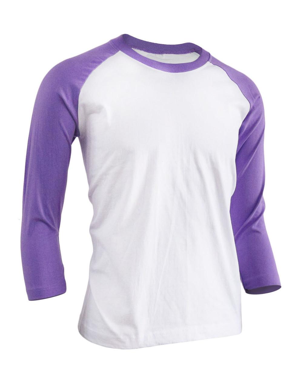 bcpolo BCPOLO Unisex casual round neck t-shirt 3/4 sleeve 2 tone color Raglan t-shirt cotton comfortable t-shirt.-purple bcpolo BCPOLO Unisex casual round neck t-shirt 3/4 sleeve 2 tone color Raglan t-shirt cotton comfortable t-shirt.-purple