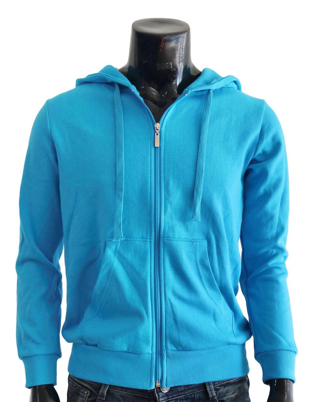 Bcpolo BCPOLO Zipper Hoodie Jumper Zip-Hoodie Solid Cotton Zip-up Hoodie Jacket-Blue