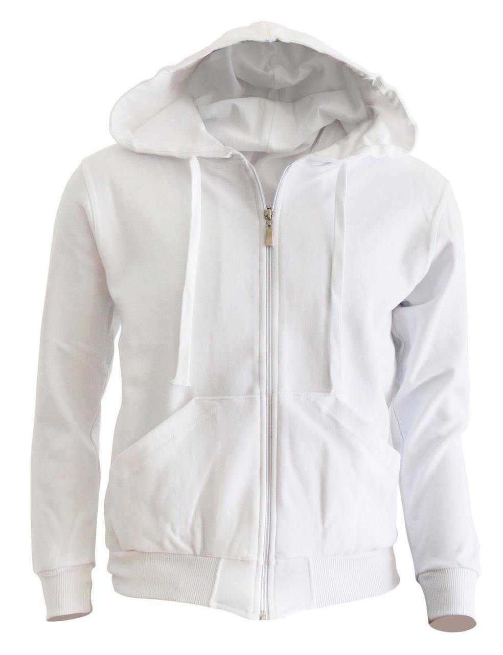 bcpolo BCPOLO zipper hoodie jumper Zip-Hoodie Solid Cotton Zip-up hoodie jacket-White