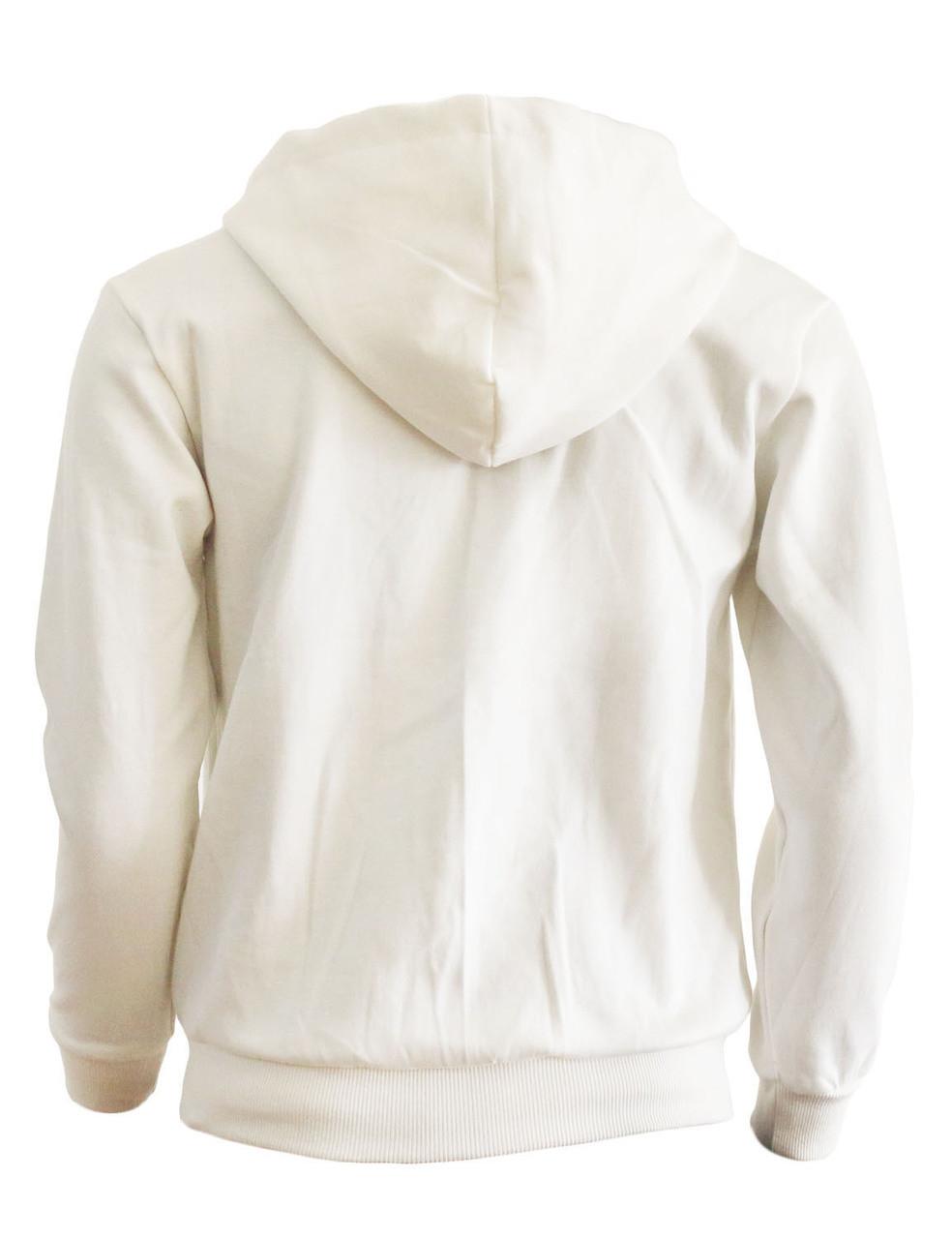 Bcpolo BCPOLO Zipper Hoodie Jumper Zip-Hoodie Solid Cotton Zip-up Hoodie Jacket-Ivory