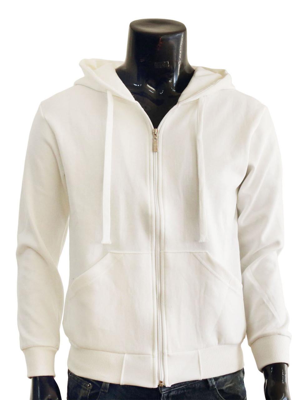 Bcpolo BCPOLO Zipper Hoodie Jumper Zip-Hoodie Solid Cotton Zip-up Hoodie Jacket-Ivory