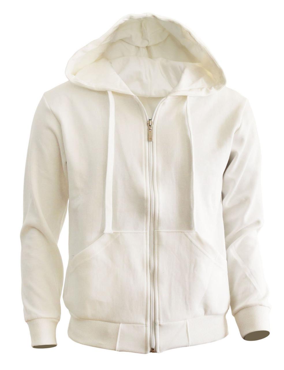 bcpolo BCPOLO zipper hoodie jumper Zip-Hoodie Solid Cotton Zip-up hoodie jacket-Ivory