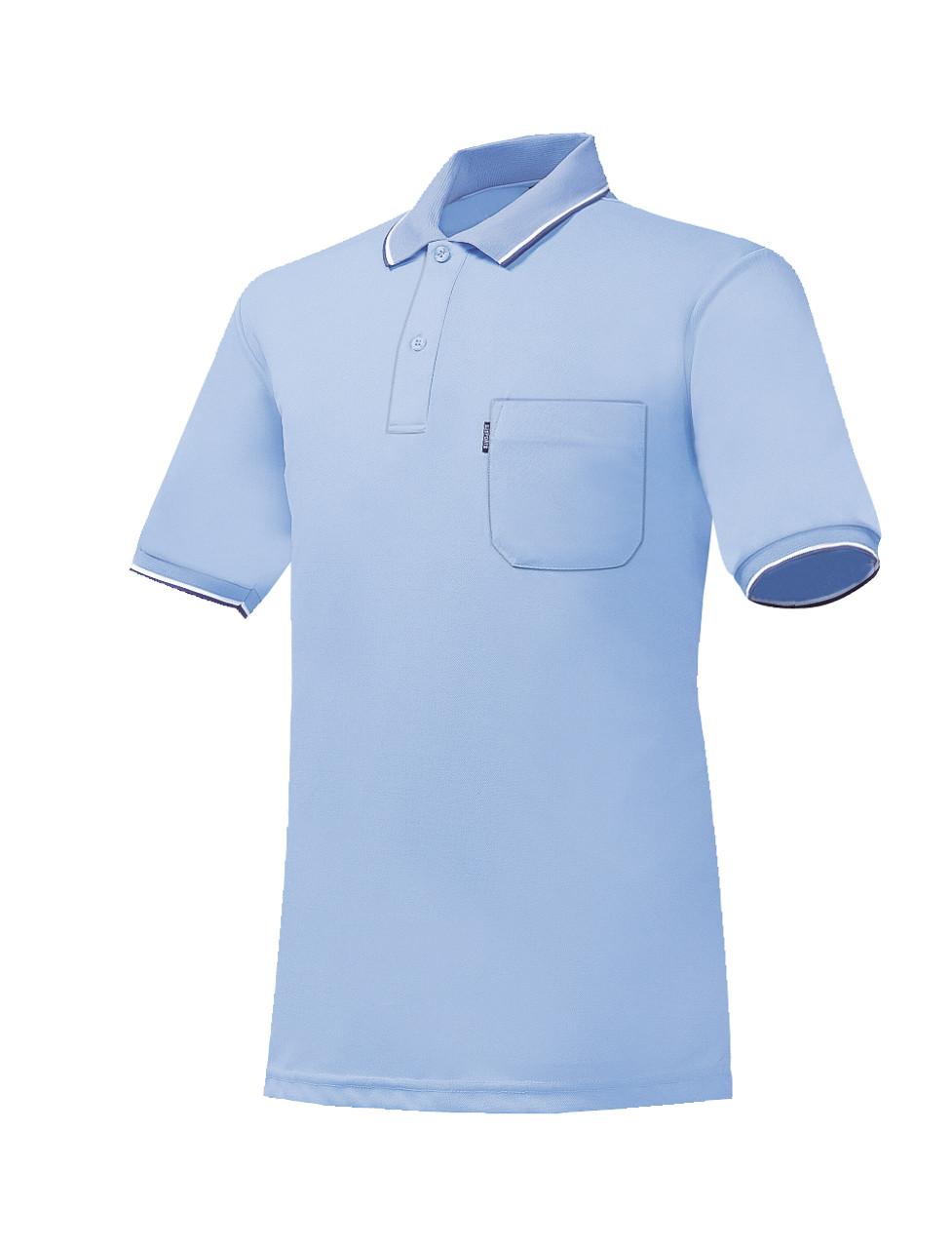 bcpolo Light-sky-blue Polo plain t-shirt short sleeves stripe on collar
