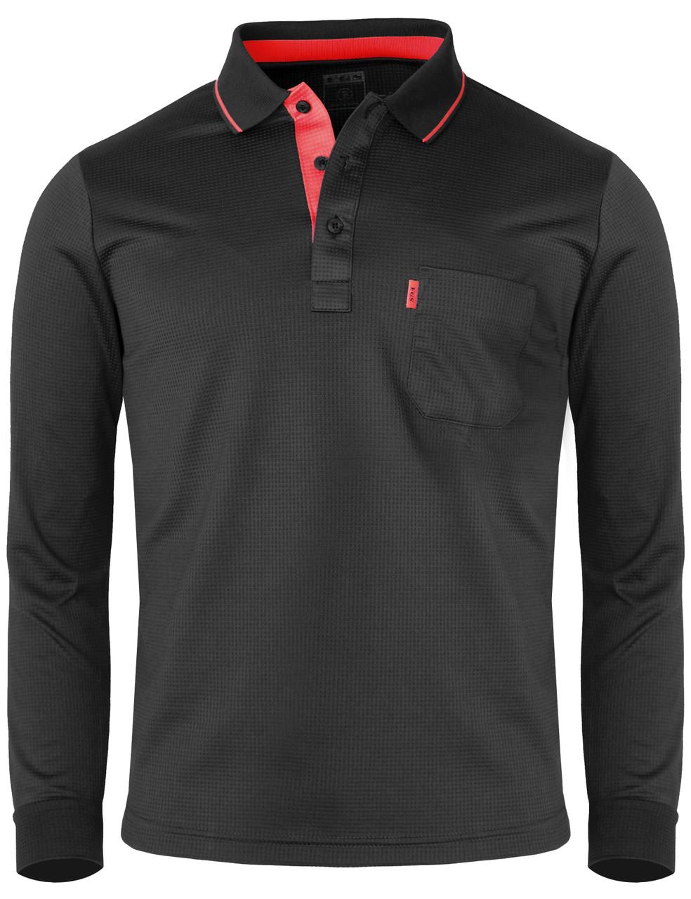 Bcpolo Long Sleeve Dri Fit Three Button Polo Shirt-Unisex Black