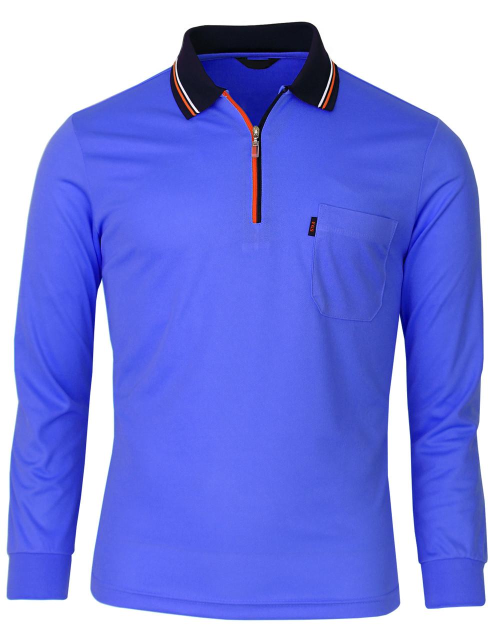 Bcpolo Long Sleeve Dri Fit Zip Polo Shirt-Unisex White