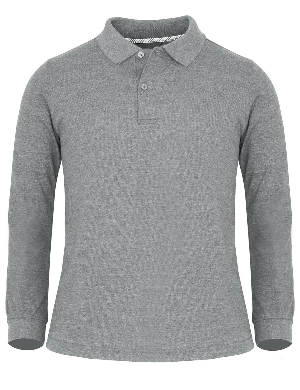 Bcpolo Long Sleeve Pique Solid Polo Shirts-Unisex Black