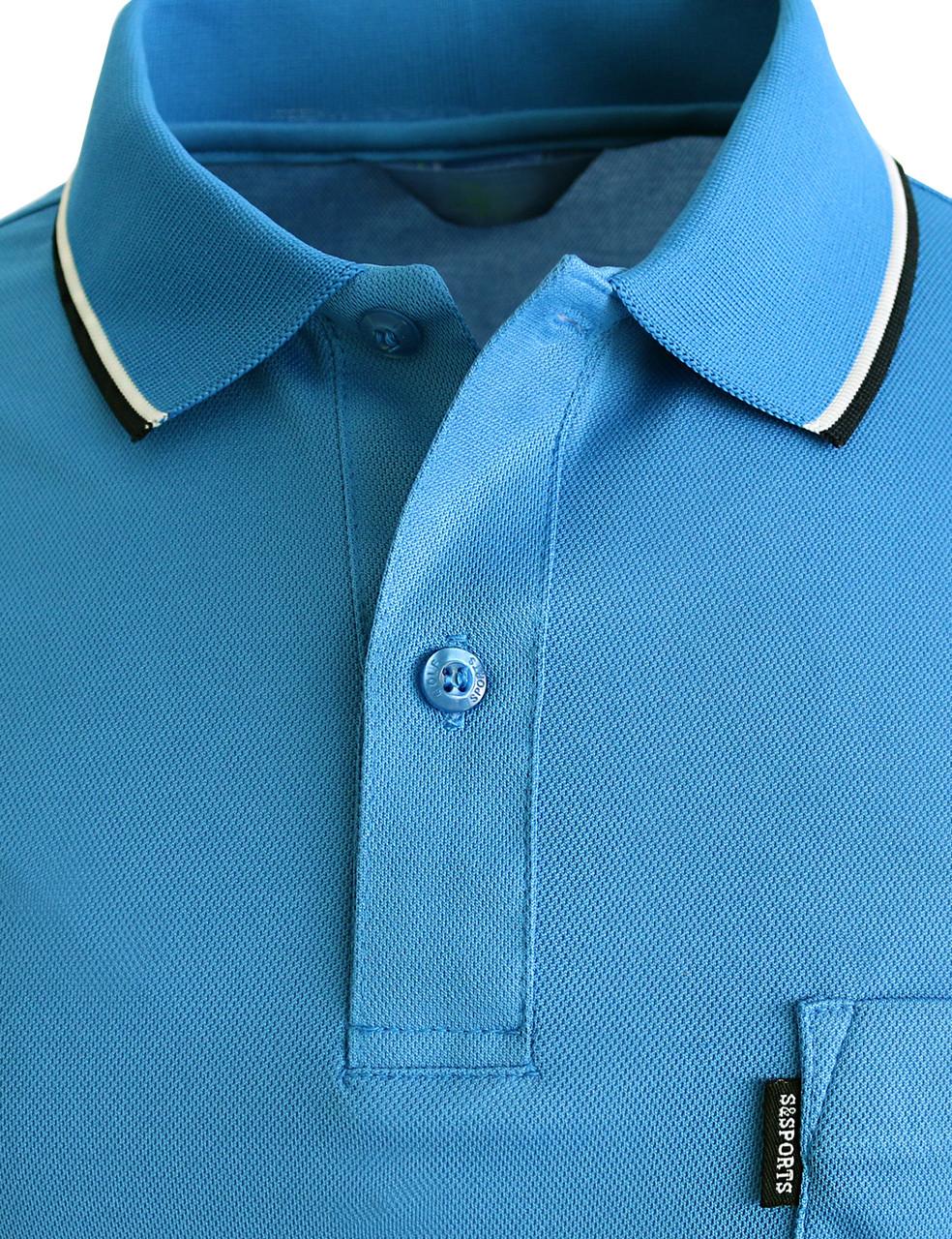 Bcpolo Short Sleeve Dri Fit Collar 2 Line Point Polo Shirt-Unisex Black