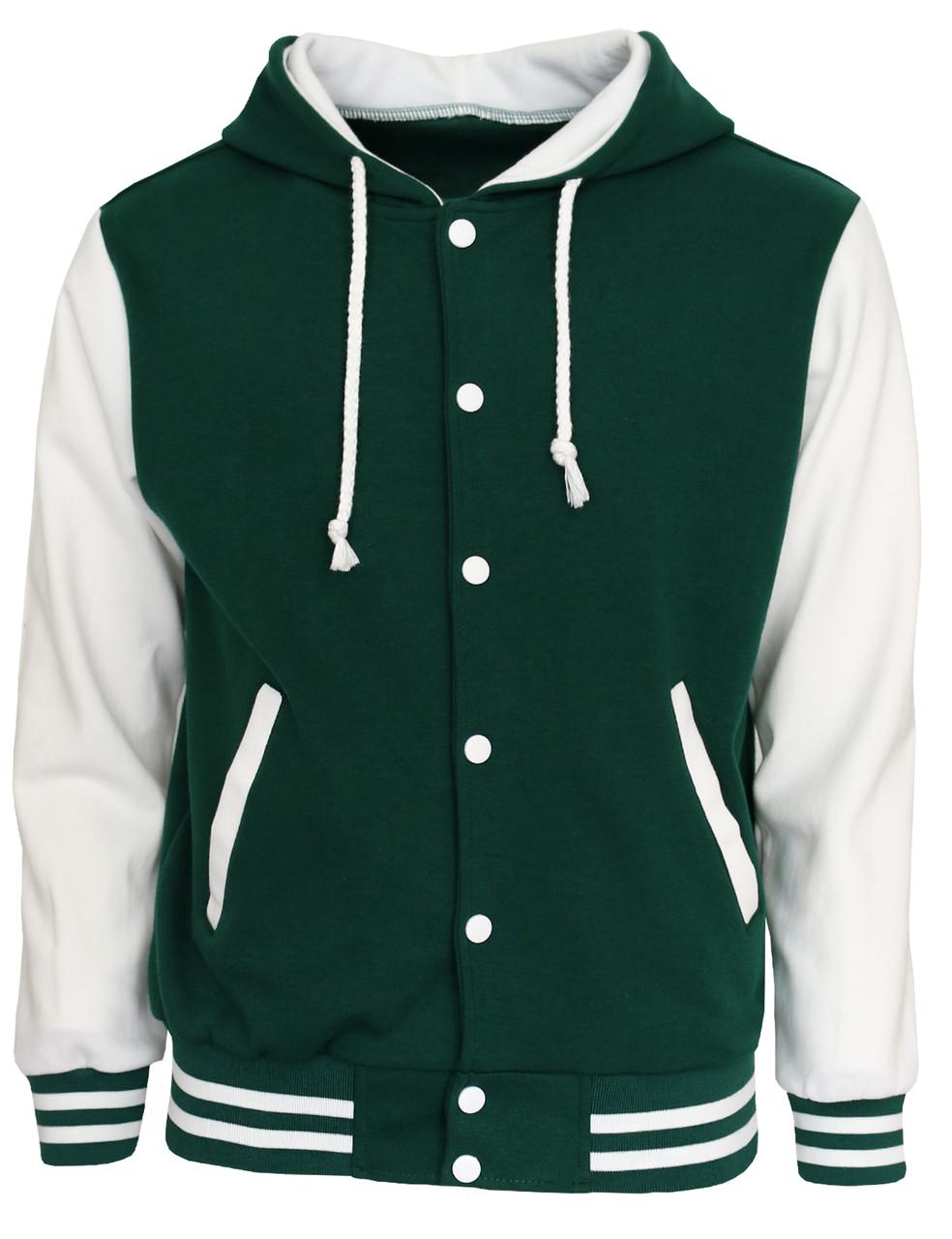 Bcpolo Sweatshirt Jacket Hoodie Baseball Jacket Varsity Letterman Jacket-Unisex Wine