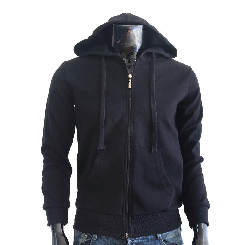 Bcpolo Zip Hoodie Black Hoodie Plain Solid Zip Up Hoodie