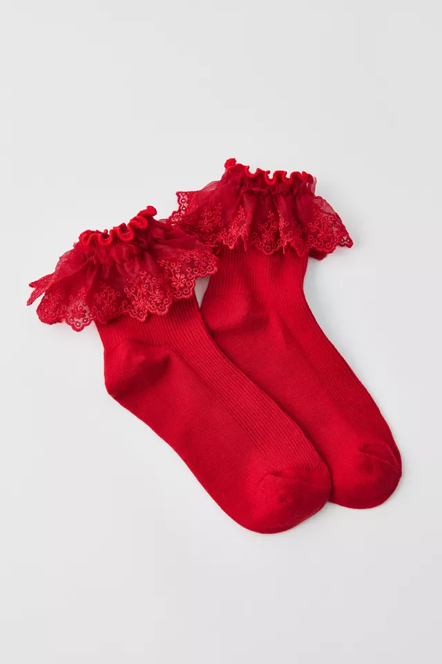 Bdg Urban Outfitters Ruffle Ribbed Crew Sock