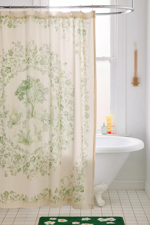 bdg urban outfitters Bunny Toile Patterned Shower Curtain