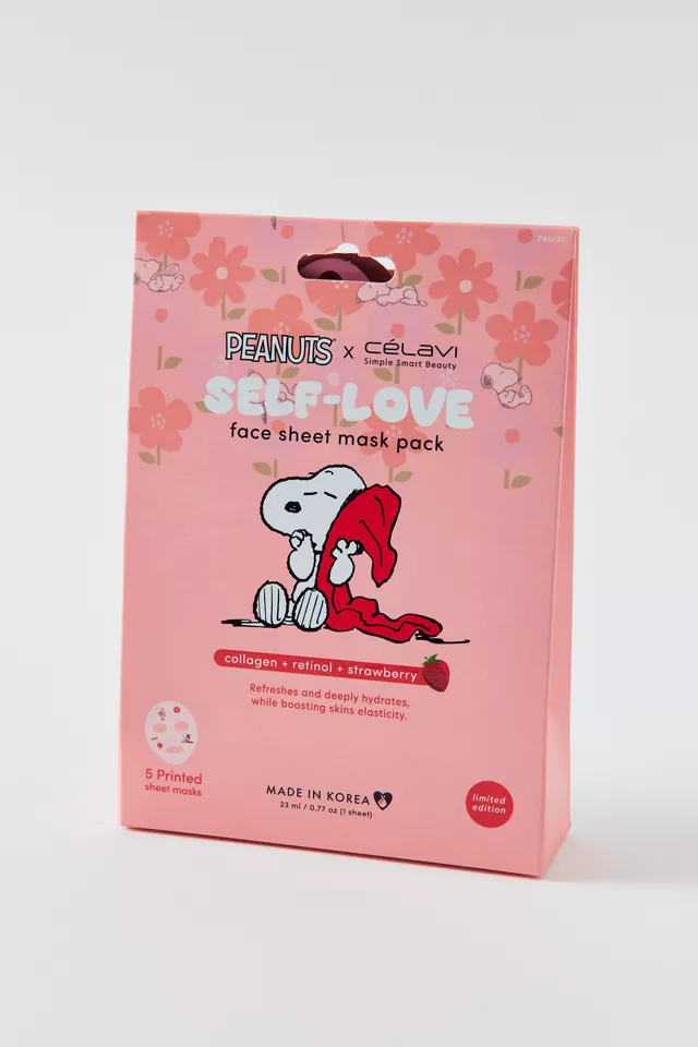 Bdg Urban Outfitters Célavi X Peanuts Snoopy Self Love Sheet Mask Set