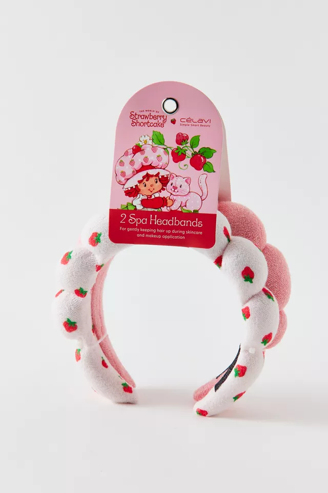 Bdg Urban Outfitters Célavi X Strawberry Shortcake 2-Piece Spa Sponge Headband Set