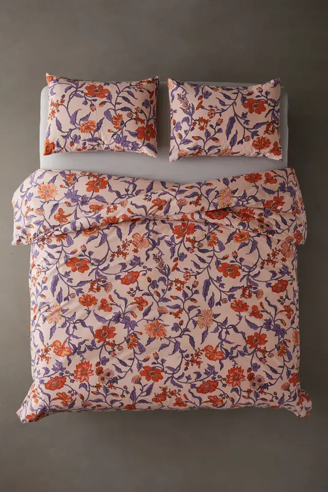 Bdg Urban Outfitters Ella Vine Floral Pattern Duvet Cover Set
