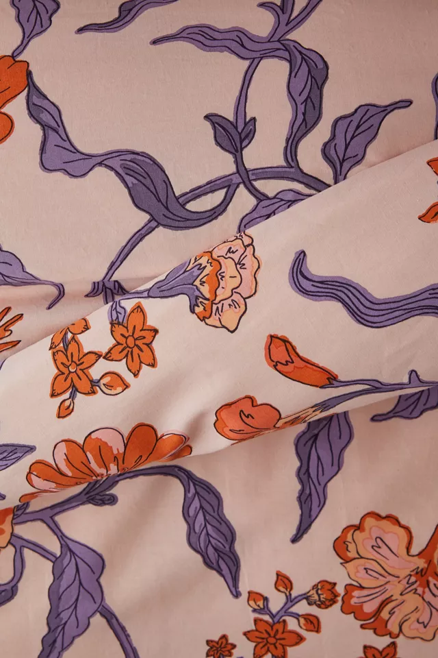 Bdg Urban Outfitters Ella Vine Floral Pattern Duvet Cover Set