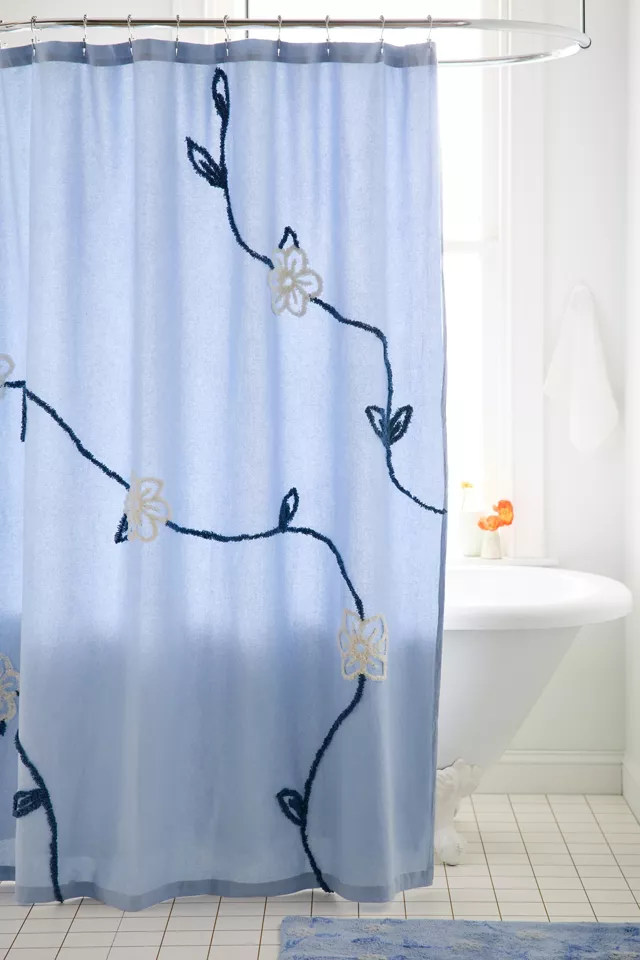 bdg urban outfitters Falling Vines Floral Tufted Shower Curtain
